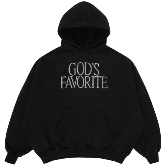 Gods Favorite Rhinestone Hoodie Black