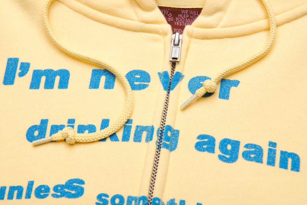 Never Drinking Again Yellow Hoodie