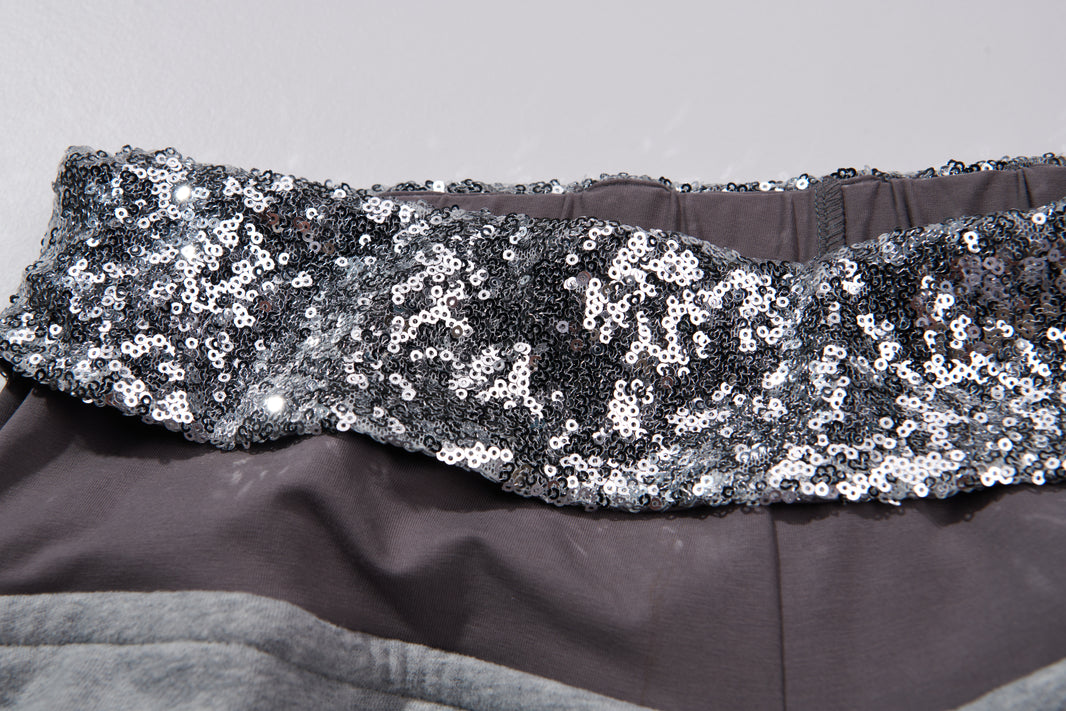 Layered Sequin Shorts Womens