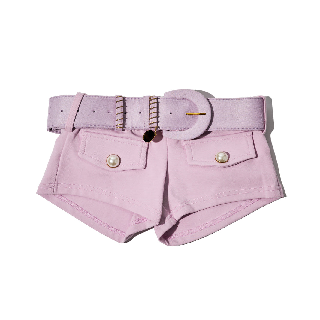 Belted Short Shorts Pink