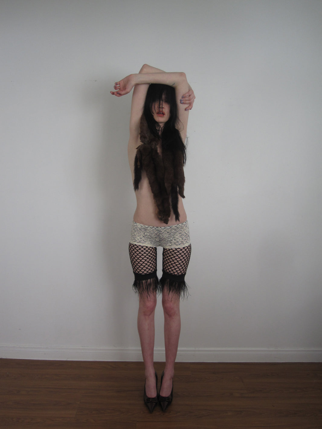 Layered Fishnet Shorts