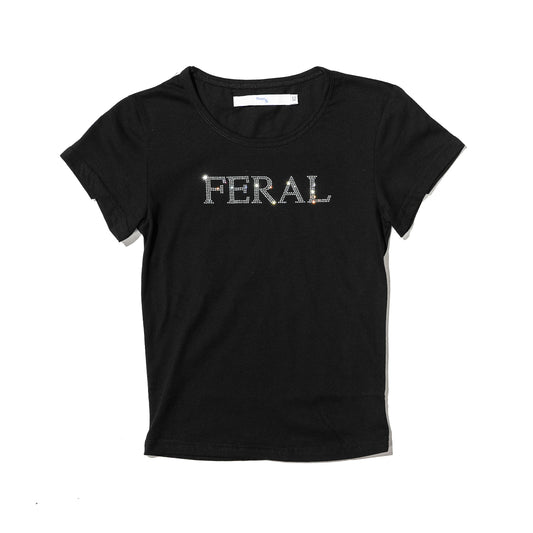 Feral rhinestone baby tee