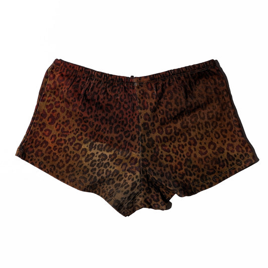Cross pointelle shorts Cheetah