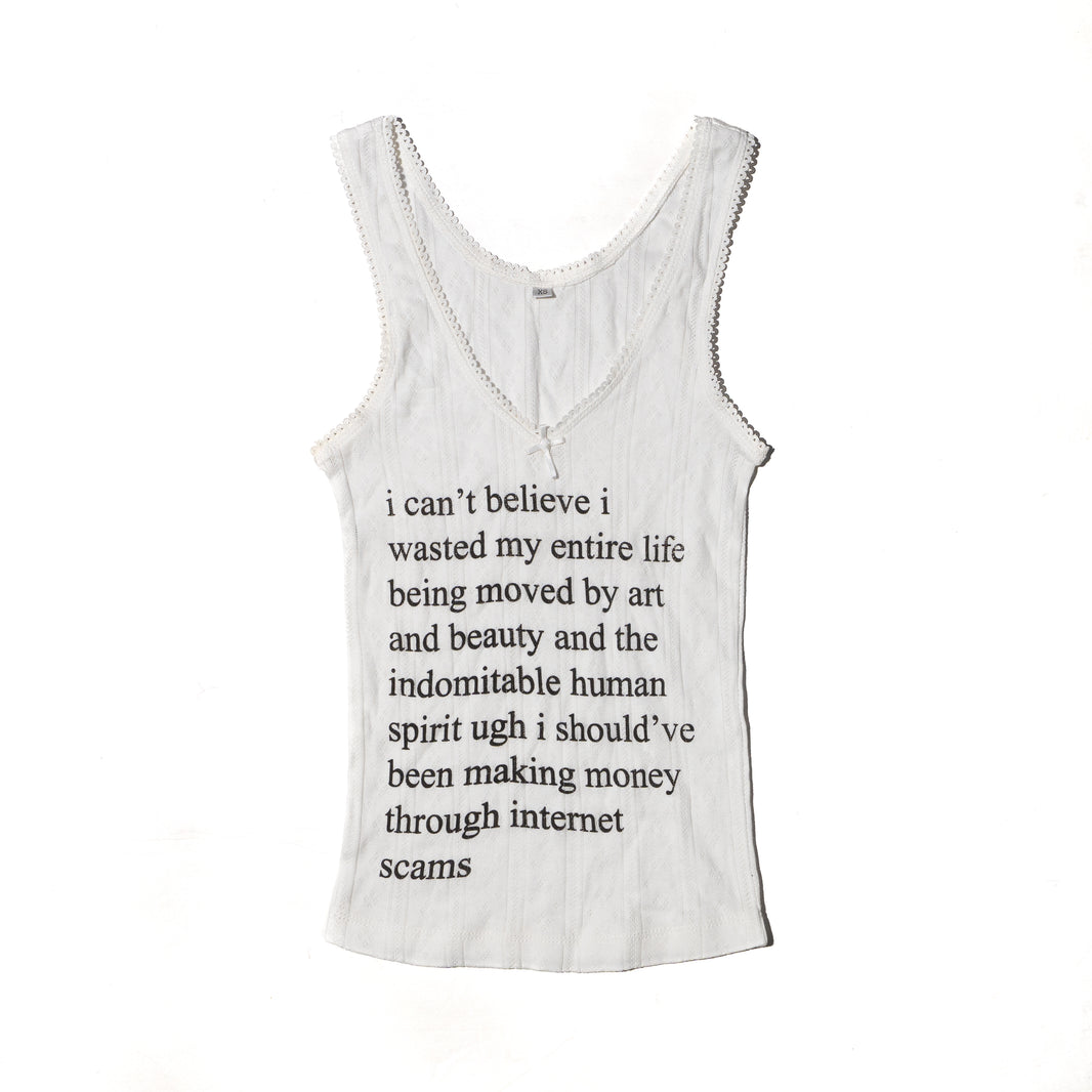 Internet Scams Pointelle Tank Top