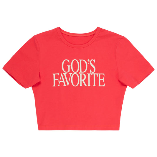 God's Favorite Crop Tee Red