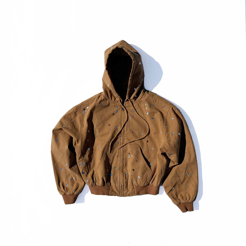Praying 国内発送 Praying Sports ジップアップジャケット light-brown-rhinestone-