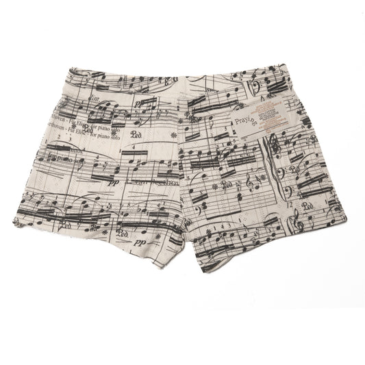 Music Note Print Pointelle Shorts